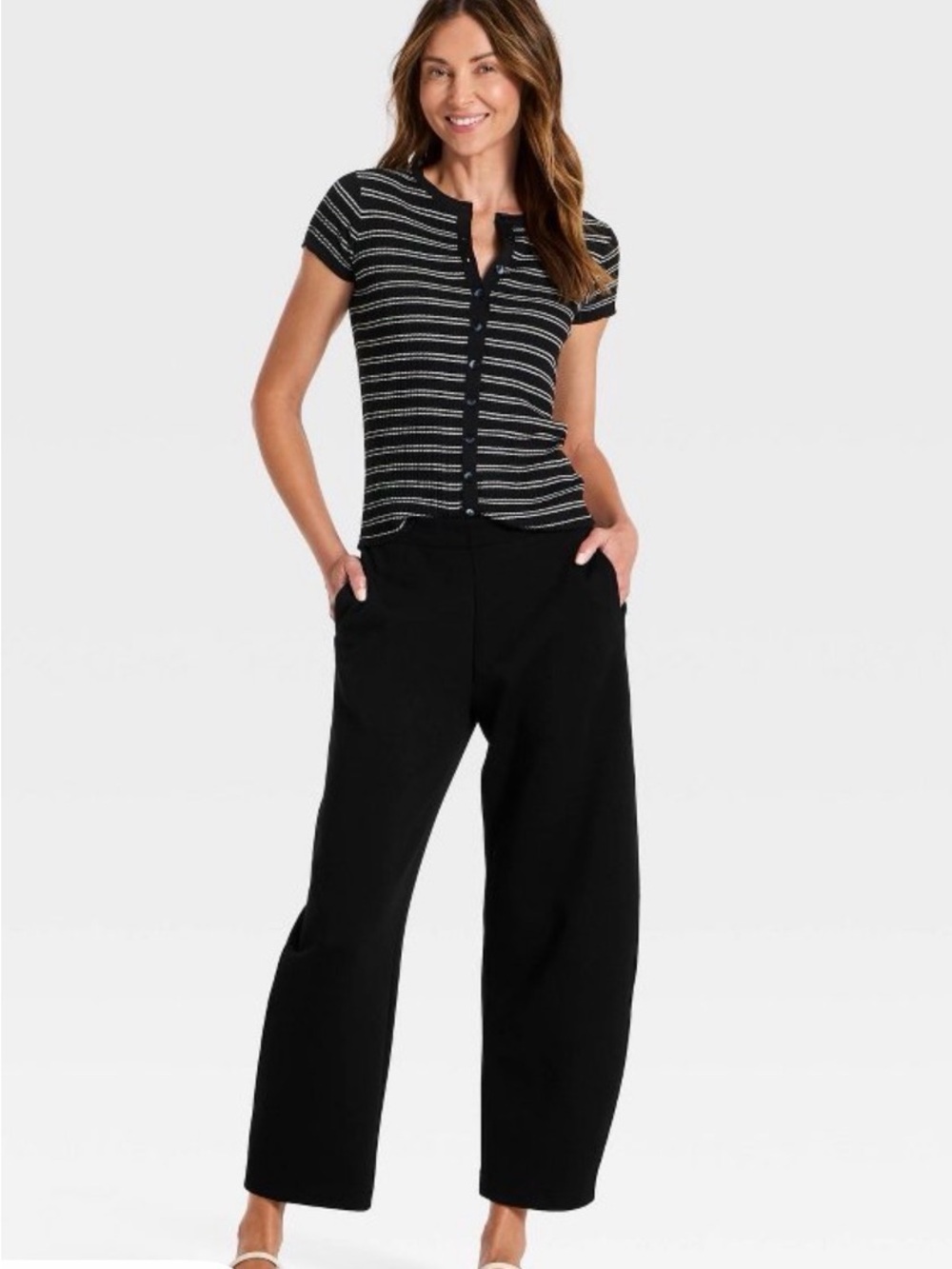 a new day Black Barrel Trousers